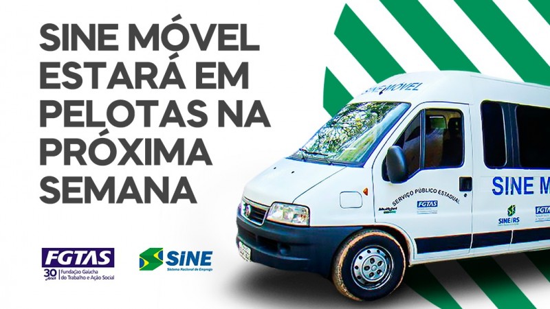 Divulgação do Sine Móvel que estará em Pelotas na próxima semana