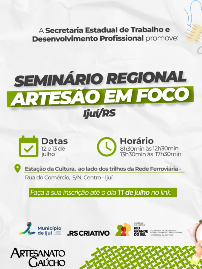 Evento gratuito será realizado nos dias 12 e 13 de julho
